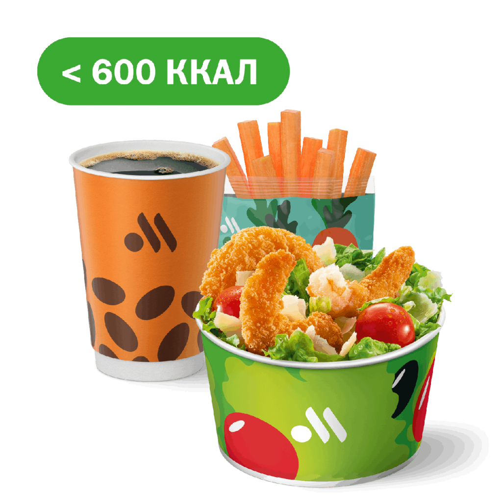 Сет с Салатом Цезарь с креветками - во Вкусно и Точка