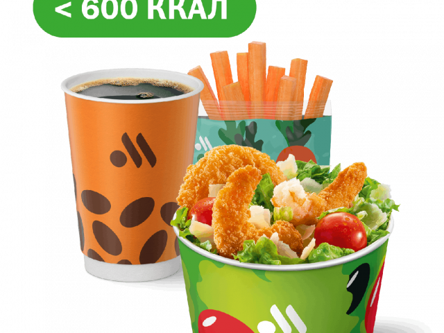 Сет с Салатом Цезарь с креветками - во Вкусно и Точка